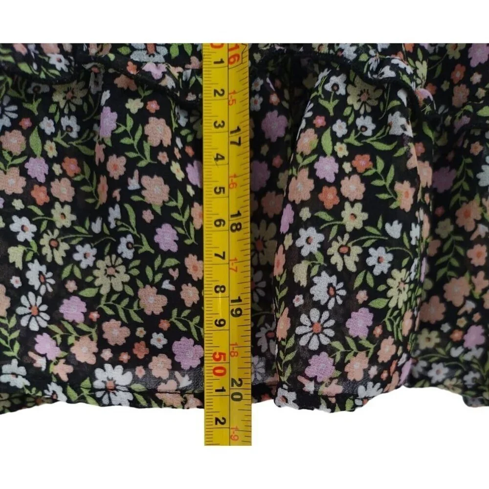 Art Class Girls Floral Ruffle Puff Sleeve Polyester Dress XS 4/5 T NWT.